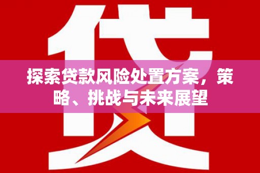 鄂托克旗探索贷款风险处置方案，策略、挑战与未来展望
