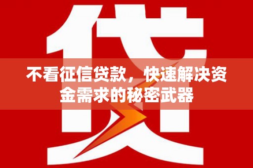 鄂托克旗不看征信贷款，快速解决资金需求的秘密武器