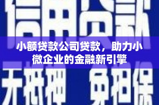 鄂托克旗小额贷款公司贷款，助力小微企业的金融新引擎