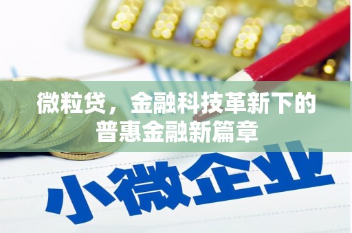 鄂托克旗微粒贷，金融科技革新下的普惠金融新篇章