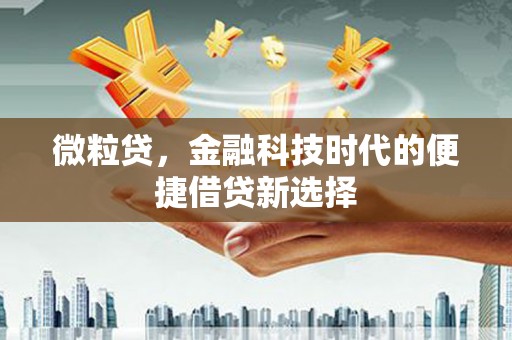 鄂托克旗微粒贷，金融科技时代的便捷借贷新选择